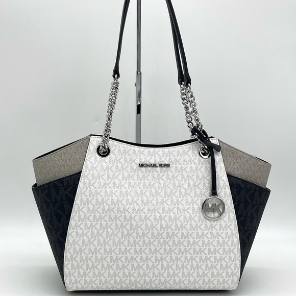 Michael Kors Large Chain Shoulder Tote Bag - Picture 1 of 9